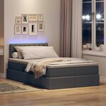 vidaXL Lit avec rangement et LED Gris foncé 120 x 190 cm Polyester