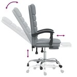 Fauteuil de bureau massage inclinable de bureau informatique étude clair tissu gris 02_0025386