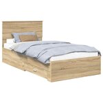 vidaXL Cadre de lit Chêne Sonoma 100 x 200 cm Bois d'ingénierie