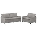 vidaXL Ensemble de Canapés 2 Pièces Gris clair Velours