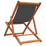 vidaXL Chaises de plage pliables lot de 2 gris tissu
