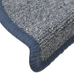 Vidaxl tapis de marches d'escalier 15 pièces gris clair et bleu 56x17x3cm