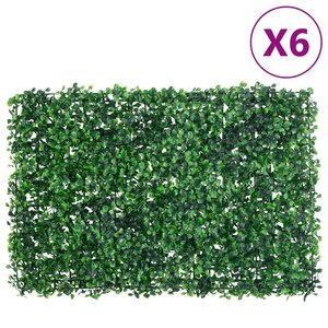 vidaXL Clôture à feuilles d’arbustes artificiels  6 Pièces vert 40x60 cm
