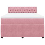 vidaXL Sommier à lattes de lit avec matelas Rose 160x200 cm Velours