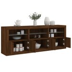 vidaXL Buffet avec lumières LED chêne marron 181 5x37x67 cm