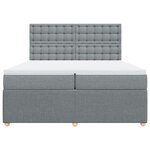 vidaXL Sommier à lattes de lit avec matelas Gris clair 200x200cm Tissu
