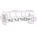 vidaXL Ensemble de canapé de jardin 5 Pièces Noir 283 x 141 5 x 71 cm