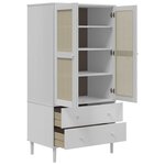 vidaXL Garde-robe SENJA aspect rotin blanc 90x55x175cm bois massif pin