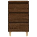 vidaXL Table de chevet avec pieds en bois Chêne marron 40x35x69 cm