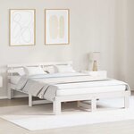 vidaXL Cadre de lit Blanc 140 x 200 cm Bois de pin massif