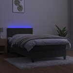 vidaXL Sommier à lattes de lit avec matelas LED Gris foncé 100x200 cm