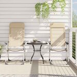 vidaXL Chaises de camping pliables lot de 2 Crème Aluminium
