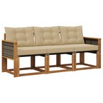 vidaXL Ensemble de canapés d'extérieur 3 pc Naturel et Beige