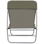 vidaXL Chaises longues pliables lot de 2 Acier et tissu Taupe