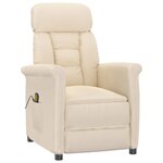 vidaXL Fauteuil de massage Beige Tissu microfibre