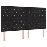 Lit box spring vidaXL avec matelas et LED Noir 180x200 cm Velours