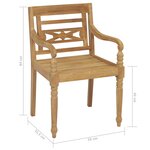 vidaXL Chaises Batavia lot de 2 et coussins bleus Bois de teck massif