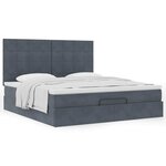 VidaXL Cadre de lit ottoman avec matelas gris foncé 160x200cm velours