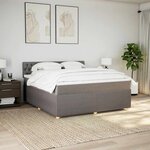 vidaXL Sommier à lattes de lit avec matelas Taupe 180x200 cm Tissu