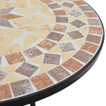 vidaXL Ensemble de bistro mosaïque terre cuite blanc fer et céramique