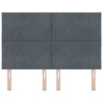 Tête de lit LED vidaXL design blocs diamants gris foncé 160 cm velours