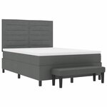 vidaXL Lit à ressorts avec matelas Gris foncé 160 x 200 cm tissu