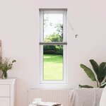 vidaXL Store de Fenêtre avec des rideaux Manuel Argent Aluminium