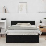 vidaXL Cadre de Lit Chêne noir 120 x 190 cm Bois d'ingénierie