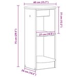 vidaXL Meuble d'appoint Noir Bois d’ingénierie