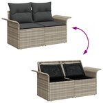 Ensemble de Canapé de Jardin vidaXL 9 Pièces avec Coussins Gris Clair