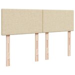 vidaXL Sommier à lattes de lit avec matelas Crème 140x190 cm Tissu