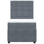 vidaXL Sommier à lattes de lit avec matelas Gris foncé 100x200 cm