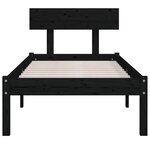 vidaXL Cadre de lit sans matelas noir bois de pin massif