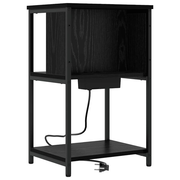 vidaXL Cabinet de chevet Chêne noir 38 x 31 x 61 cm Bois d'ingénierie