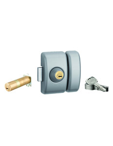 THIRARD - Verrou universel Transit 2 ajustable  double cylindre  argent  5 clés - THIRARD