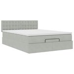 vidaXL Cadre de lit ottoman et matelas gris clair 140x190 velours