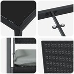 vidaXL Ensemble de salle à manger de jardin 7 pièces avec coussins en poly rotin noir