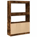 vidaXL Buffet haut chêne fumé 92x33x140 cm bois d'ingénierie