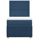 vidaXL Sommier à lattes de lit avec matelas Bleu 90x200 cm Tissu