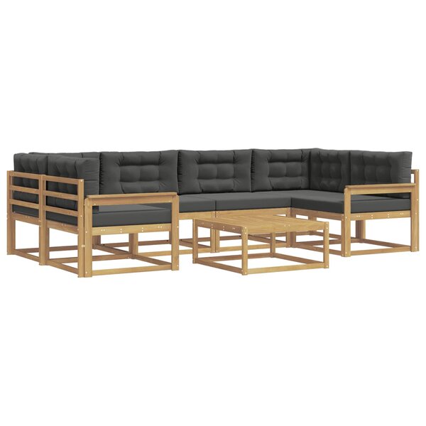 vidaXL Ensemble de canapés d'extérieur 5 Pièces Blanc et anthracite