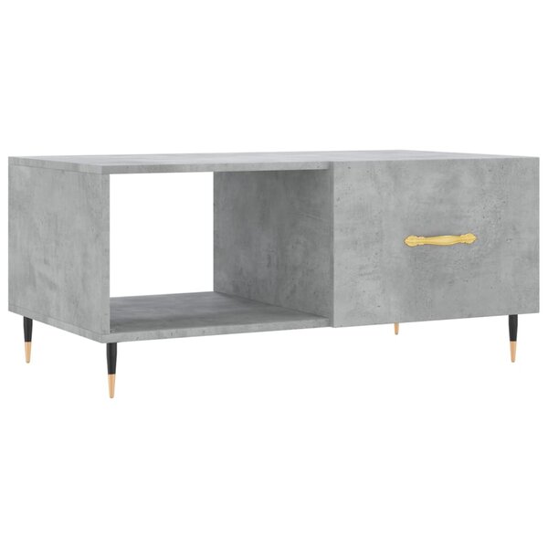 vidaXL Table basse gris béton 90x50x40 cm bois d'ingénierie