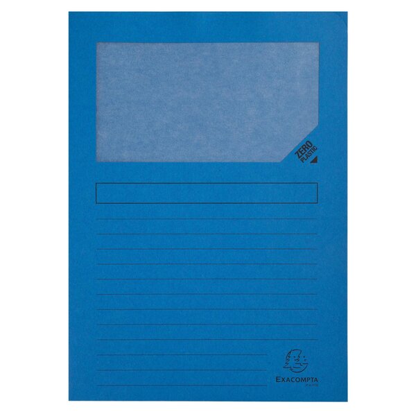 Paquet De 100 Chemises À Fenetre Forever - 22x31cm - Bleu Vif - X 4 - Exacompta