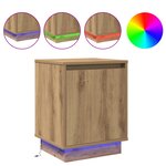 vidaXL Tables de chevet avec lumières LED 2 Pièces Chêne Artisan 39x34 5x50 cm