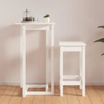 vidaXL Table de bar Blanc 60x60x110 cm Bois massif de pin