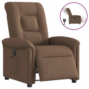vidaXL Fauteuil inclinable électrique Marron Tissu