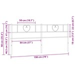 vidaXL Tête de lit de remplacement métal blanc 193 cm