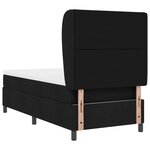 Lit à sommier tapissier avec matelas noir 90x200 cm en tissu