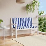 vidaXL Coussins de banc de jardin lot de 2 rayures bleues et blanches