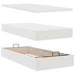 VidaXL Cadre de lit ottoman avec matelas blanc 160x200 cm similicuir