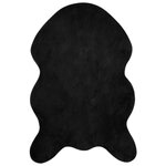 vidaXL Tapis en Fourrure Synthétique de Lapin Olite Noir 80 x 120 cm